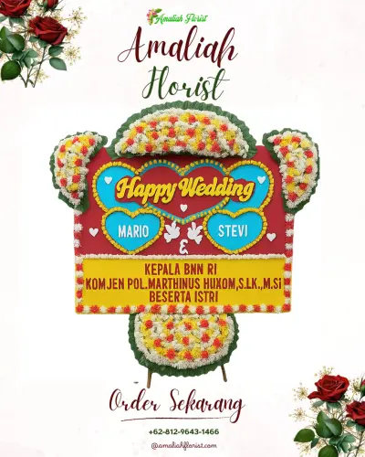 Karangan Papan Bunga Pernikahan di Sumbarang